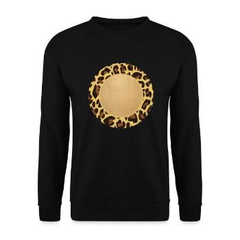 Leopard Motif motif motif cercle cadre nom - Sweat-shirt Unisexe - noir - Devant - Alina (178cm) & Michal (187cm)