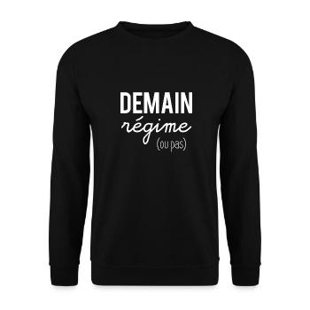 Demain régime ou pas - Sweat-shirt Unisexe - noir - Devant - Alina (178cm) & Michal (187cm)