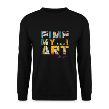 T SHIRTS TEXT PIMP MY ART - Sweat-shirt Unisexe - noir - Devant - Alina (178cm) & Michal (187cm)