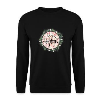 Bonjour motif de fleurs de printemps - Sweat-shirt Unisexe - noir - Devant - Alina (178cm) & Michal (187cm)