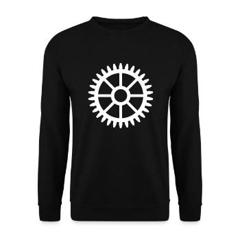 Gear vector design template - COLOR CHANGEABLE - Unisex Sweatshirt - black - Front - Alina (178cm) & Michal (187cm)