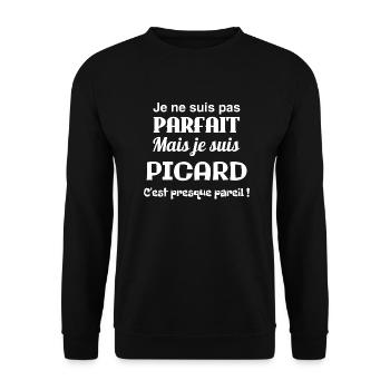 Je ne suis pas parfait mais je suis Picard - Sweat-shirt Unisexe - noir - Devant - Alina (178cm) & Michal (187cm)