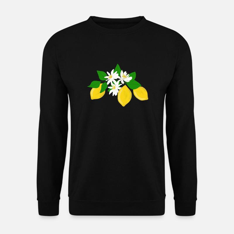 Lemons, lemon blossoms - Unisex Sweatshirt - black