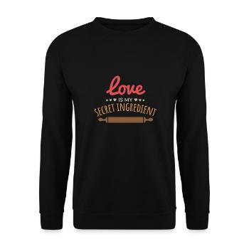 Cooking Love is my secret ingredient gift idea - Unisex Sweatshirt - black - Front - Alina (178cm) & Michal (187cm)