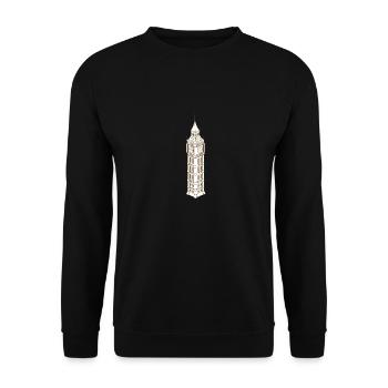 Big Ben Tower - Unisex Pullover - Schwarz - Vorne - Alina (178cm) & Michal (187cm)