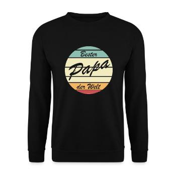 Retro Bester Papa der Welt - Unisex Pullover - Schwarz - Vorne - Alina (178cm) & Michal (187cm)
