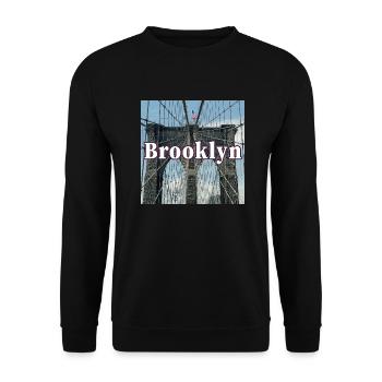 Brooklyn Bridge - Unisex Pullover - Schwarz - Vorne - Alina (178cm) & Michal (187cm)