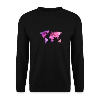 World map - Unisex Sweatshirt - black - Front - Alina (178cm) & Michal (187cm)