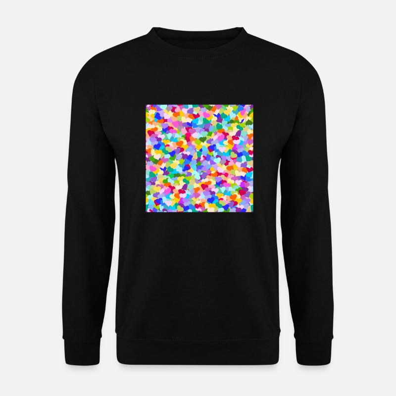 Confetti Rainbow Hearts pattern - Unisex Sweatshirt - black
