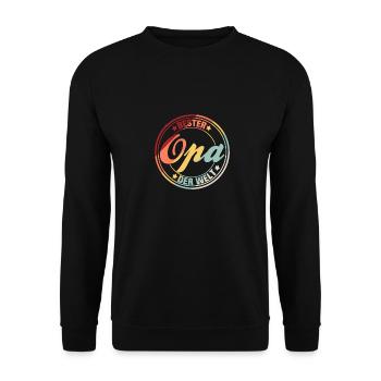 Bester Opa der Welt Geschenkidee - Unisex Pullover - Schwarz - Vorne - Alina (178cm) & Michal (187cm)