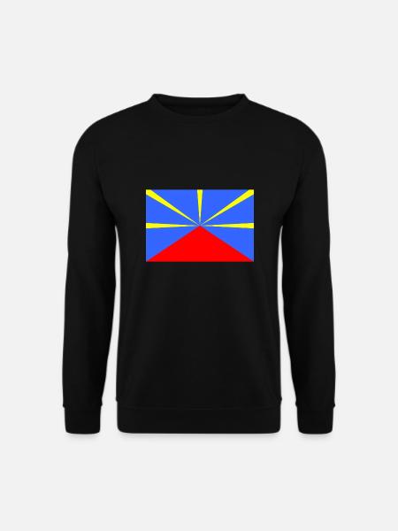 Drapeau de l'île de la Réunion "Lo mahavéli" 974 - Sweat-shirt Unisexe - noir