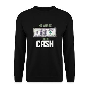 Pas de souci, j'ai de l'argent liquide Franklin 100 dollars - Sweat-shirt Unisexe - noir - Devant - Alina (178cm) & Michal (187cm)