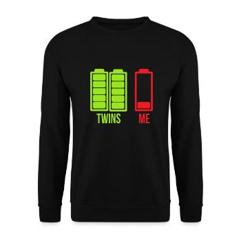 Twins And Me Geschenkidee - Unisex Pullover - Schwarz - Vorne - Alina (178cm) & Michal (187cm)