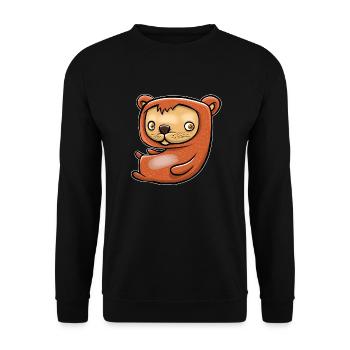 Happy Little Hamster - Unisex Sweatshirt - black - Front - Alina (178cm) & Michal (187cm)