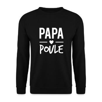 Papa poule - Sweat-shirt Unisexe - noir - Devant - Alina (178cm) & Michal (187cm)