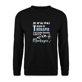 je n'ai pas besoin de thérapie. Humour randonnée - Sweat-shirt Unisexe - noir - Devant - Alina (178cm) & Michal (187cm)