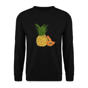 Pineapple, papaya, exotic fruits - Unisex Sweatshirt - black - Front - Alina (178cm) & Michal (187cm)