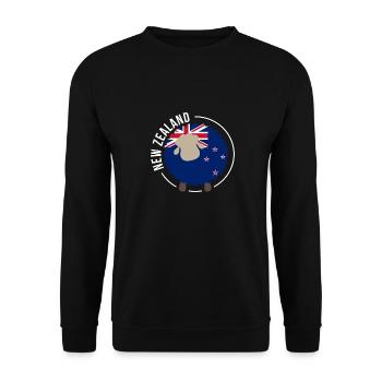 New Zealand sheep flag New Zealand gift - Unisex Sweatshirt - black - Front - Alina (178cm) & Michal (187cm)