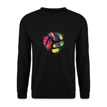 Playing volleyball | Beach volleyball team gift - Unisex Sweatshirt - black - Front - Alina (178cm) & Michal (187cm)