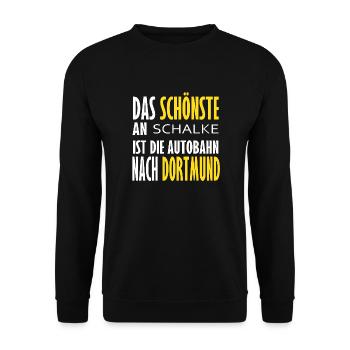 Fußball Dortmund anti schalke - Unisex Pullover - Schwarz - Vorne - Alina (178cm) & Michal (187cm)