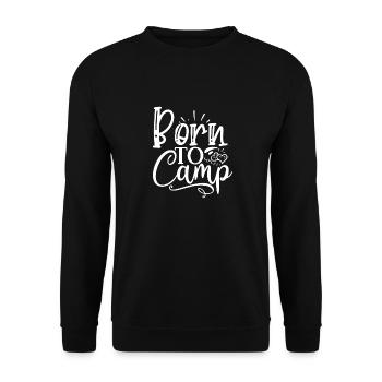Born to camp Camping Nature Adventure - Unisex Sweatshirt - black - Front - Alina (178cm) & Michal (187cm)