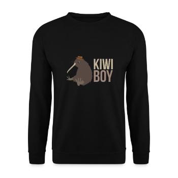 New Zealand Kiwi Boy partner look Funny gift - Unisex Sweatshirt - black - Front - Alina (178cm) & Michal (187cm)