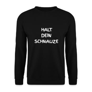 Halt dein Schnauze - Unisex Pullover - Schwarz - Vorne - Alina (178cm) & Michal (187cm)