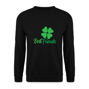 Friendship Best Friends Four-leaf clover - Unisex Sweatshirt - black - Front - Alina (178cm) & Michal (187cm)