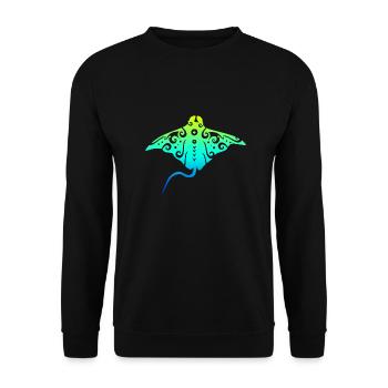 Maori Stingray cadeau de tatouage tribal polynésien - Sweat-shirt Unisexe - noir - Devant - Alina (178cm) & Michal (187cm)
