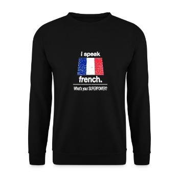 French - France - French - Language - Unisex Sweatshirt - black - Front - Alina (178cm) & Michal (187cm)