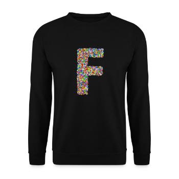 F - Unisex Sweatshirt - black - Front - Alina (178cm) & Michal (187cm)