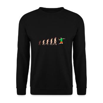 Evolution Handball Player Lustige Geschenkidee - Unisex Pullover - Schwarz - Vorne - Alina (178cm) & Michal (187cm)