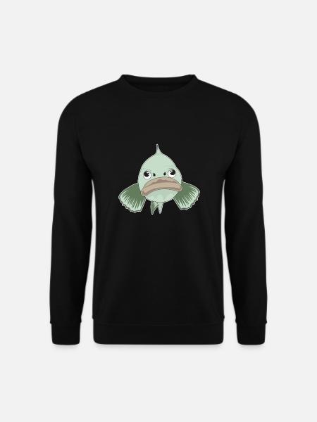Grumpy Fisch Emotion Aquarium Lustige Geschenkidee - Unisex Pullover - Schwarz