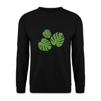 Monstera plant - Unisex Sweatshirt - black - Front - Alina (178cm) & Michal (187cm)