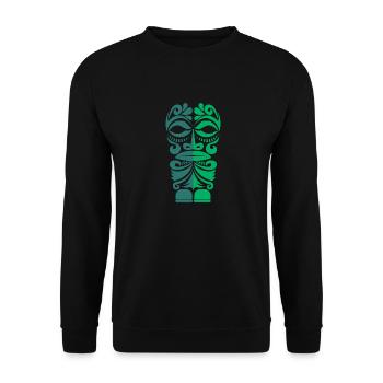 Cadeau de tatouage tribal polynésien Tiki de Marquesa - Sweat-shirt Unisexe - noir - Devant - Alina (178cm) & Michal (187cm)