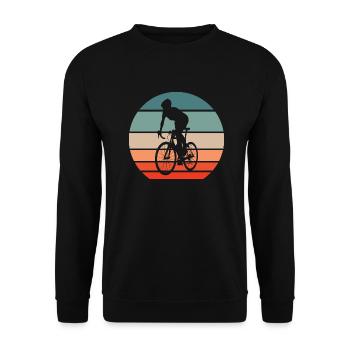 Road bike cycling retro sunset for road cyclists - Unisex Sweatshirt - black - Front - Alina (178cm) & Michal (187cm)