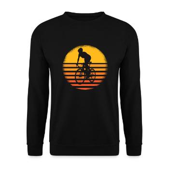 Road bike cycling retro sunset for road cyclists - Unisex Sweatshirt - black - Front - Alina (178cm) & Michal (187cm)
