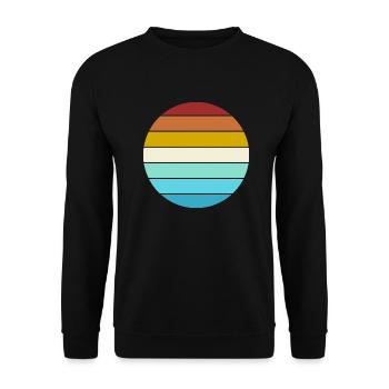 Retro Farben Kreis Universeller Hintergrund - Unisex Pullover - Schwarz - Vorne - Alina (178cm) & Michal (187cm)