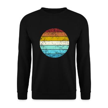 Retro Color Circle Vintage Look Basic Background - Unisex Sweatshirt - black - Front - Alina (178cm) & Michal (187cm)