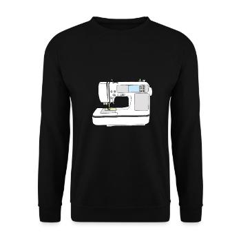 Sketchnote sewing machine - Unisex Sweatshirt - black - Front - Alina (178cm) & Michal (187cm)