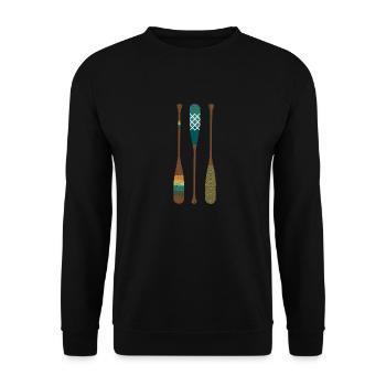 Trois pagaies d'idée de cadeau de fan de canoë coloré - Sweat-shirt Unisexe - noir - Devant - Alina (178cm) & Michal (187cm)