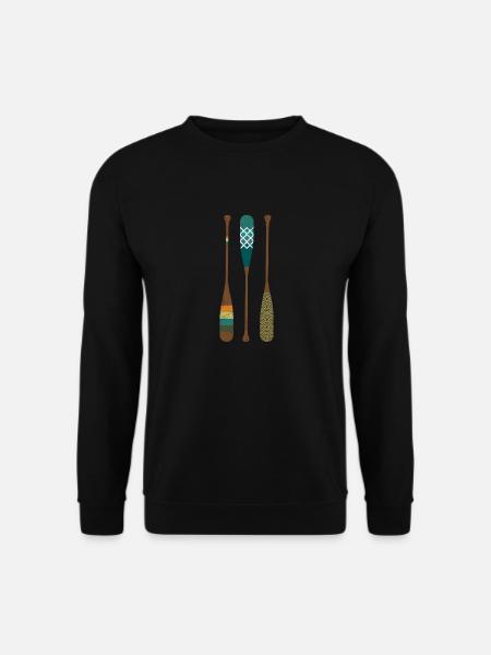 Drei Paddel Bunte Kanu Fan Geschenkidee - Unisex Pullover - Schwarz