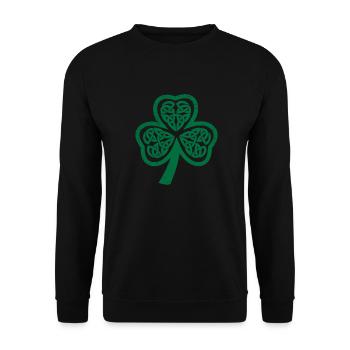 Keltische Symbole Kleeblatt Lustige Geschenkidee - Unisex Pullover - Schwarz - Vorne - Alina (178cm) & Michal (187cm)