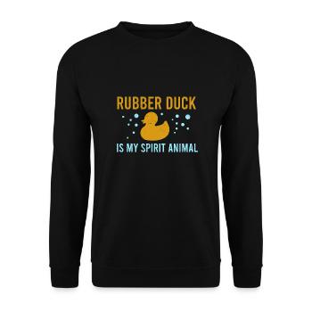 Canard en caoutchouc est mon cadeau drôle d'animal spirituel - Sweat-shirt Unisexe - noir - Devant - Alina (178cm) & Michal (187cm)
