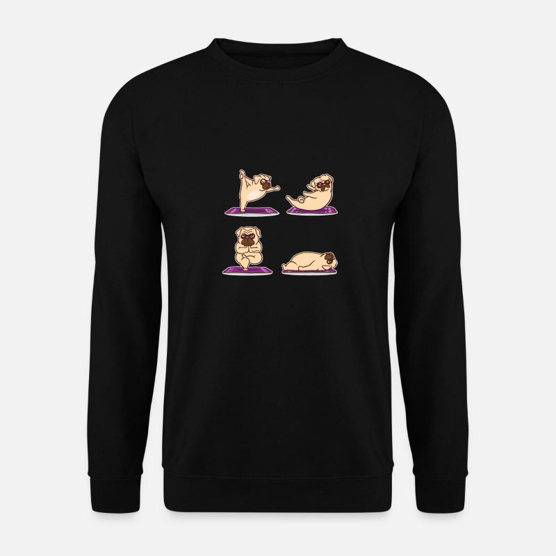 Mops Yoga | Namaste Hund Workout Pilates Geschenke - Unisex Pullover - Schwarz