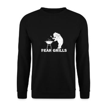 Bear grills BBQ Father's Day father beer - Unisex Sweatshirt - black - Front - Alina (178cm) & Michal (187cm)