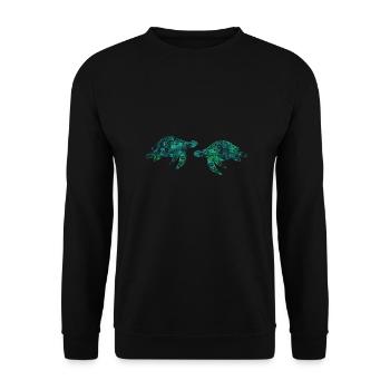 Maori tortue paire tatouage tribal polynésien - Sweat-shirt Unisexe - noir - Devant - Alina (178cm) & Michal (187cm)