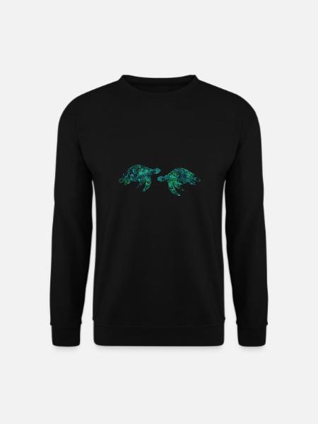 Maori-Schildkrötenpaar Polynesisches Tribal Tattoo - Unisex Pullover - Schwarz