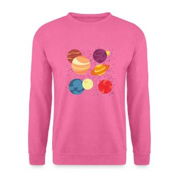 Planètes et étoiles - Sweat-shirt Unisexe - rose - Devant