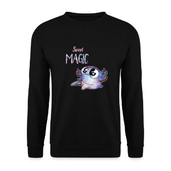 sweet magic axolotl - Unisex Sweatshirt - black - Front - Alina (178cm) & Michal (187cm)
